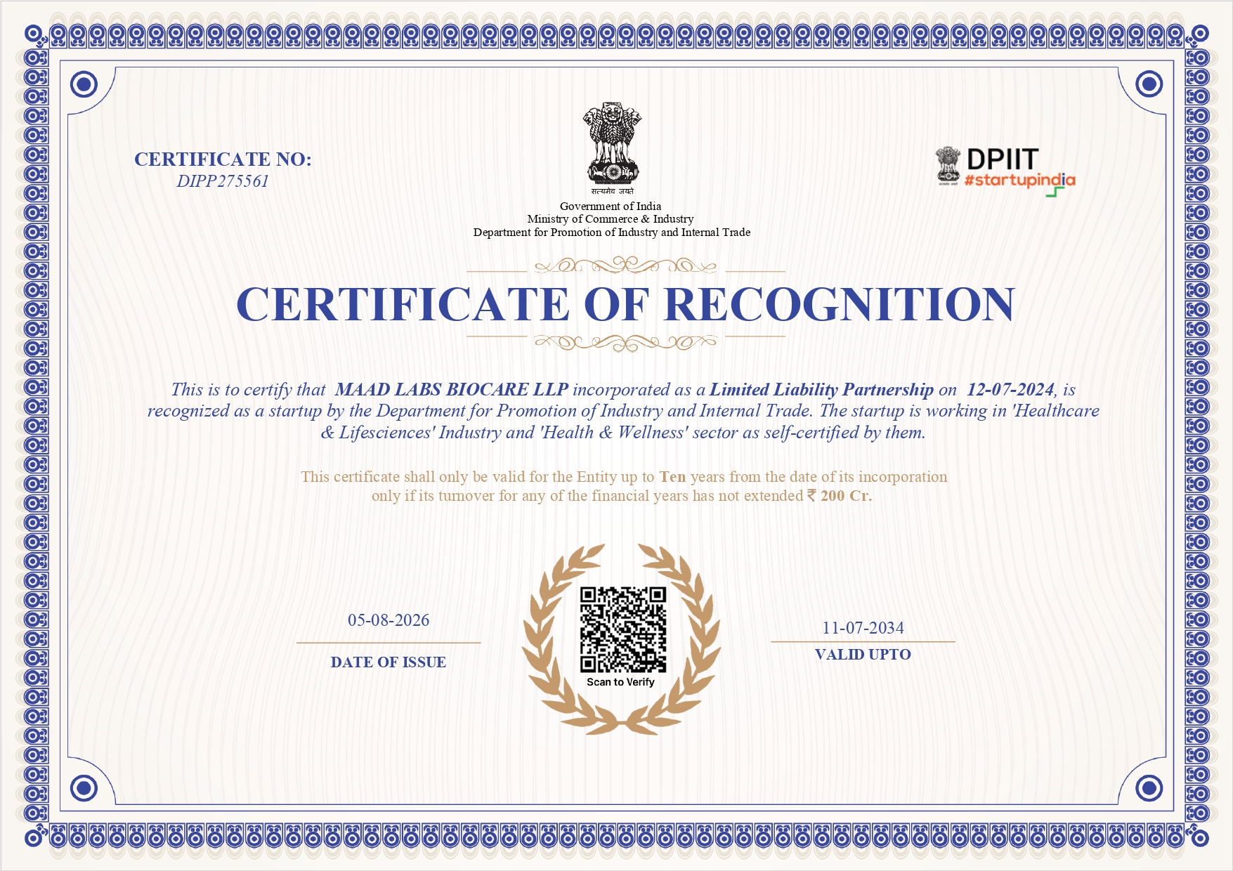 Certificate